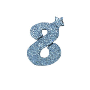 NUMERO MEDIO TELGOPOR LISO PLATEADO 8 (6cm x5) FyM