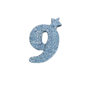 NUMERO MEDIO TELGOPOR LISO PLATEADO 9 (6cm x5) FyM