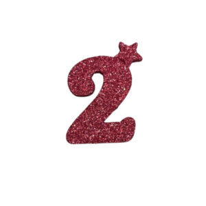 NUMERO MEDIO TELGOPOR LISO ROJO 2 (6cm x5) FyM