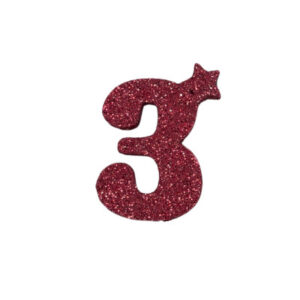 NUMERO MEDIO TELGOPOR LISO ROJO 3 (6cm x5) FyM