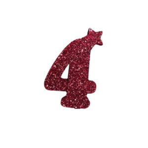 NUMERO MEDIO TELGOPOR LISO ROJO 4 (6cm x5) FyM