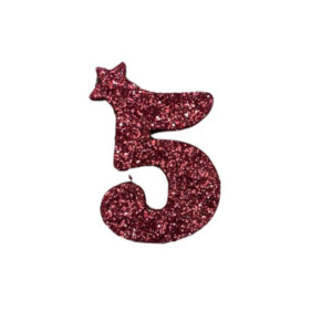 NUMERO MEDIO TELGOPOR LISO ROJO 5 (6cm x5) FyM