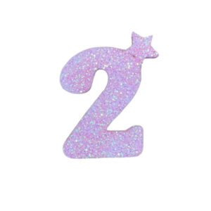 NUMERO MEDIO TELGOPOR LISO ROSA BEBE 2 (6cm x5) FyM