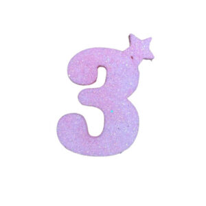 NUMERO MEDIO TELGOPOR LISO ROSA BEBE 3 (6cm x5) FyM