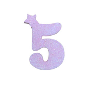 NUMERO MEDIO TELGOPOR LISO ROSA BEBE 5 (6cm x5) FyM