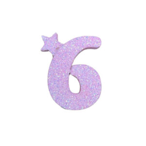 NUMERO MEDIO TELGOPOR LISO ROSA BEBE 6 (6cm x5) FyM