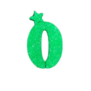NUMERO MEDIO TELGOPOR LISO VERDE MANZANA 0 (6cm x5) FyM