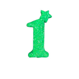 NUMERO MEDIO TELGOPOR LISO VERDE MANZANA 1 (6cm x5) FyM