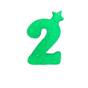 NUMERO MEDIO TELGOPOR LISO VERDE MANZANA 2 (6cm x5) FyM