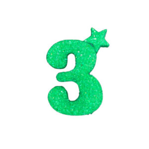NUMERO MEDIO TELGOPOR LISO VERDE MANZANA 3 (6cm x5) FyM