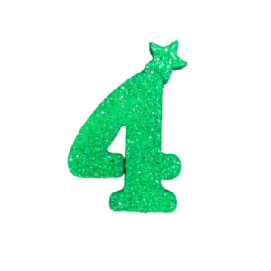 NUMERO MEDIO TELGOPOR LISO VERDE MANZANA 4 (6cm x5) FyM