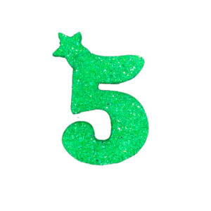 NUMERO MEDIO TELGOPOR LISO VERDE MANZANA 5 (6cm x5) FyM