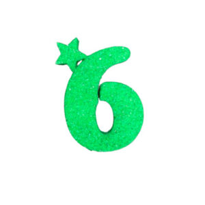 NUMERO MEDIO TELGOPOR LISO VERDE MANZANA 6 (6cm x5) FyM