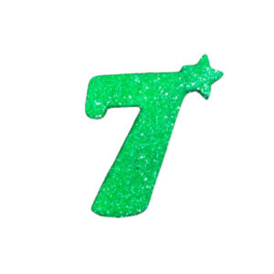 NUMERO MEDIO TELGOPOR LISO VERDE MANZANA 7 (6cm x5) FyM