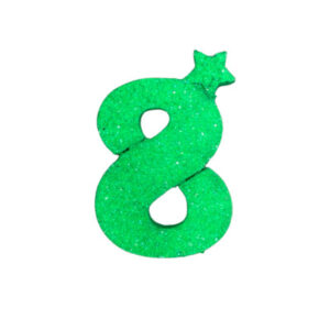 NUMERO MEDIO TELGOPOR LISO VERDE MANZANA 8 (6cm x5) FyM