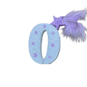 NUMERO MEDIO PLUMA TELGOPOR BLANCO LUNAR LILA 0 (6cm x5) FyM