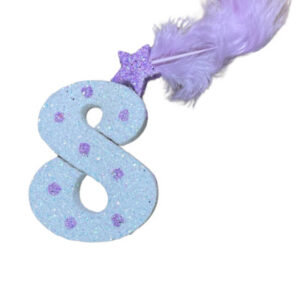 NUMERO MEDIO PLUMA TELGOPOR BLANCO LUNAR LILA 8 (6cm x5) FyM