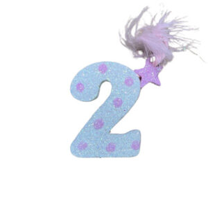 NUMERO MEDIO PLUMA TELGOPOR BLANCO LUNAR ROSA 2 (6cm x5)