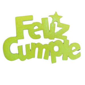 PINCHE FELIZ CUMPLE FINITO GOMAEVA GRANDE AMARILLO (8cm x5) FyM