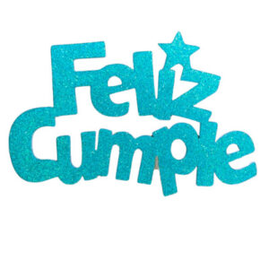 PINCHE FELIZ CUMPLE FINITO GOMAEVA GRANDE AQUAMARINA (8cm x5) FyM