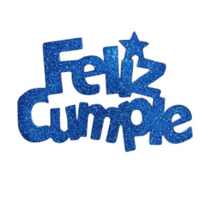 PINCHE FELIZ CUMPLE FINITO GOMAEVA GRANDE AZUL (8cm x5) FyM
