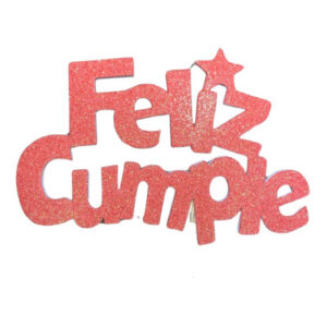 PINCHE FELIZ CUMPLE FINITO GOMAEVA GRANDE NARANJA (8cm x5) FyM