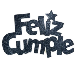 PINCHE FELIZ CUMPLE FINITO GOMAEVA GRANDE NEGRO (8cm x5) FyM