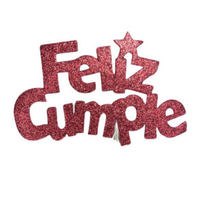 PINCHE FELIZ CUMPLE FINITO GOMAEVA GRANDE ROJO (8cm x5) FyM