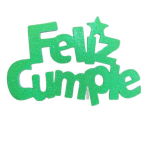 PINCHE FELIZ CUMPLE FINITO GOMAEVA GRANDE VERDE MANZANA (8cm x5) FyM