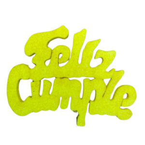 PINCHE FELIZ CUMPLE GRANDE TELGOPOR AMARILLO (10cm x3)
