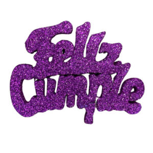 PINCHE FELIZ CUMPLE GRANDE TELGOPOR GUINDA (10cm x3)