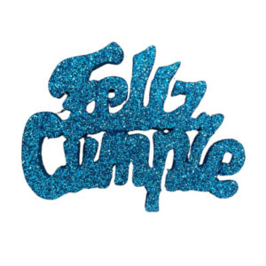 PINCHE FELIZ CUMPLE GRANDE TELGOPOR TURQUESA (10cm x3)