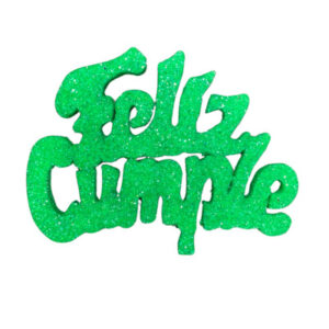 PINCHE FELIZ CUMPLE GRANDE TELGOPOR VERDE MANZANA (10cm x3)