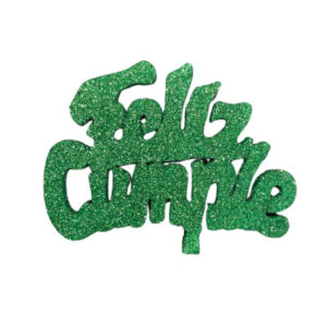 PINCHE FELIZ CUMPLE GRANDE TELGOPOR VERDE OSCURO (10cm x3)