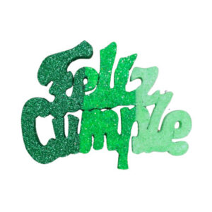 PINCHE FELIZ CUMPLE GRANDE TELGOPOR TRICOLOR VERDE (10cm x3)