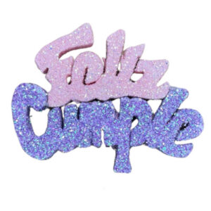 PINCHE FELIZ CUMPLE MINI TELGOPOR ROSA BEBE Y LILA (6cm x1)