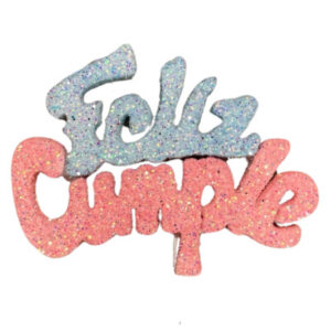 PINCHE FELIZ CUMPLE MINI TELGOPOR ROSA Y CELESTE (6cm x1)