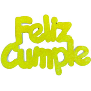 PINCHE FELIZ CUMPLE GOMAEVA GRUESO AMARILLO (x1)