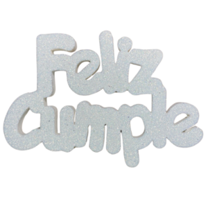 PINCHE FELIZ CUMPLE GOMAEVA GRUESO BLANCO (x1)