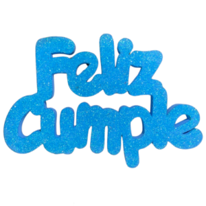 PINCHE FELIZ CUMPLE GOMAEVA GRUESO CELESTE (x1)