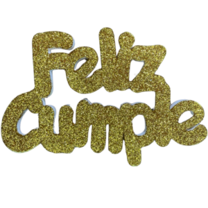 PINCHE FELIZ CUMPLE GOMAEVA GRUESO DORADO (x1)