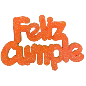 PINCHE FELIZ CUMPLE GOMAEVA GRUESO NARANJA (x1)