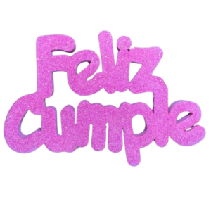PINCHE FELIZ CUMPLE GOMAEVA GRUESO ROSA (x1)