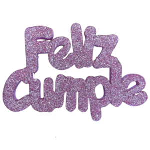 PINCHE FELIZ CUMPLE GOMAEVA GRUESO ROSA GOLD (x1)