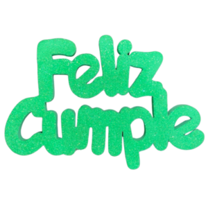 PINCHE FELIZ CUMPLE GOMAEVA GRUESO VERDE MANZANA (x1)