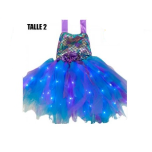 VESTIDO PRINCESA LED Talle 2 (2-4 años) Funciona con 3 pilas AAA (no incluidas)