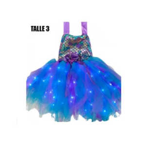 VESTIDO PRINCESA LED Talle 3 (4-6 años) Funciona con 3 pilas AAA (no incluídas)