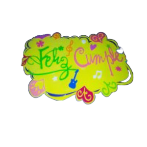 CARTEL NUBE FELIZ CUMPLE "MULTICOLOR"