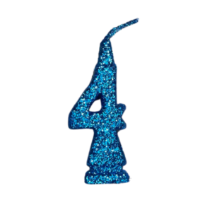VELA NUMEROTE DORI MEDIANO BRILLO CELESTE 4 (x10)