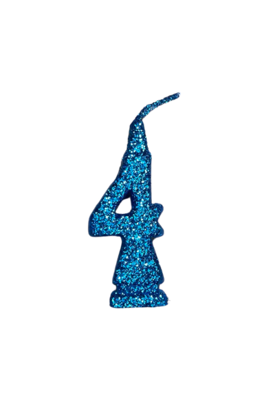 VELA NUMEROTE DORI MEDIANO BRILLO CELESTE 4 (x10)